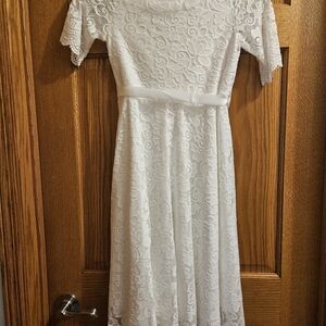 Elegant White Lace Dress